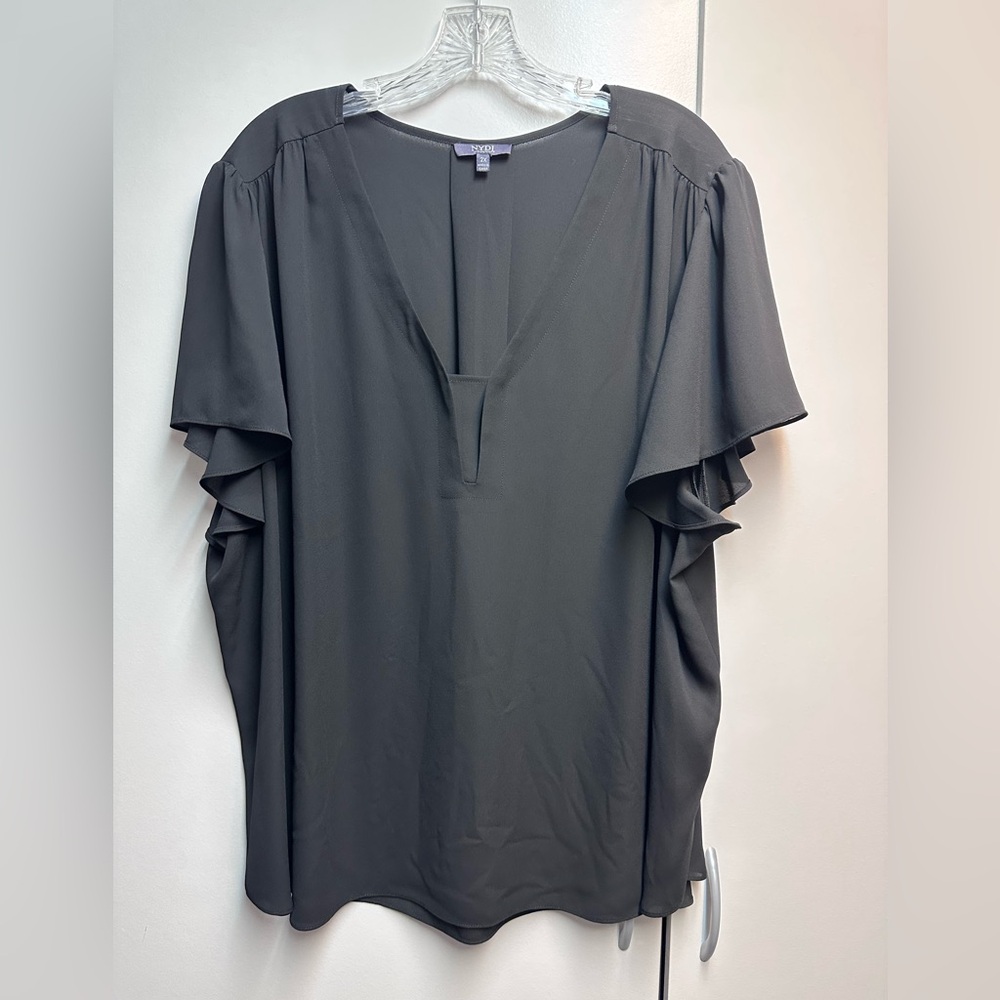 NYDJ Black Short Sleeve Blouse